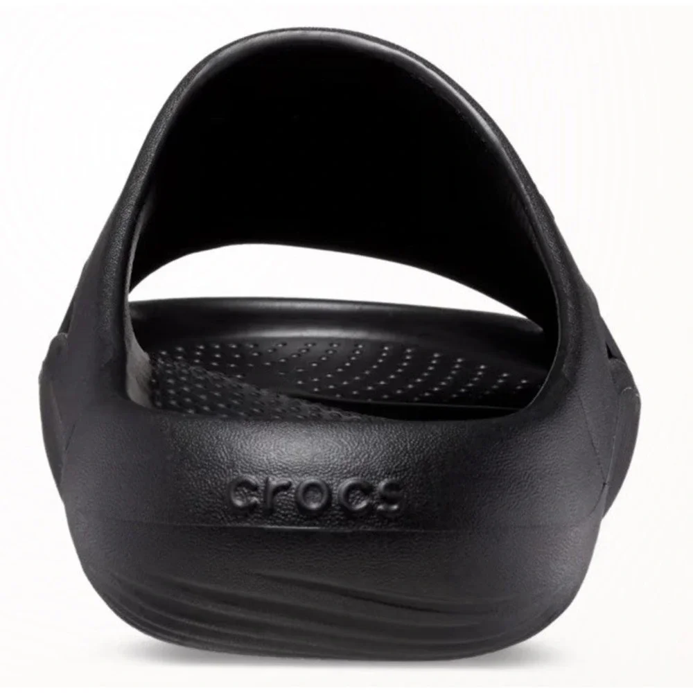NWT CROCS Unisex Men 8 Women 10 Mellow Recovery Slides Black Sandals 208392-001